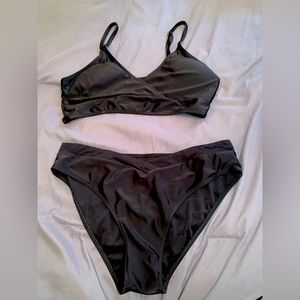 black swimsuit